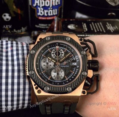 Replica Audemars Piguet Survivor Chronograph Watch Rose Gold Case